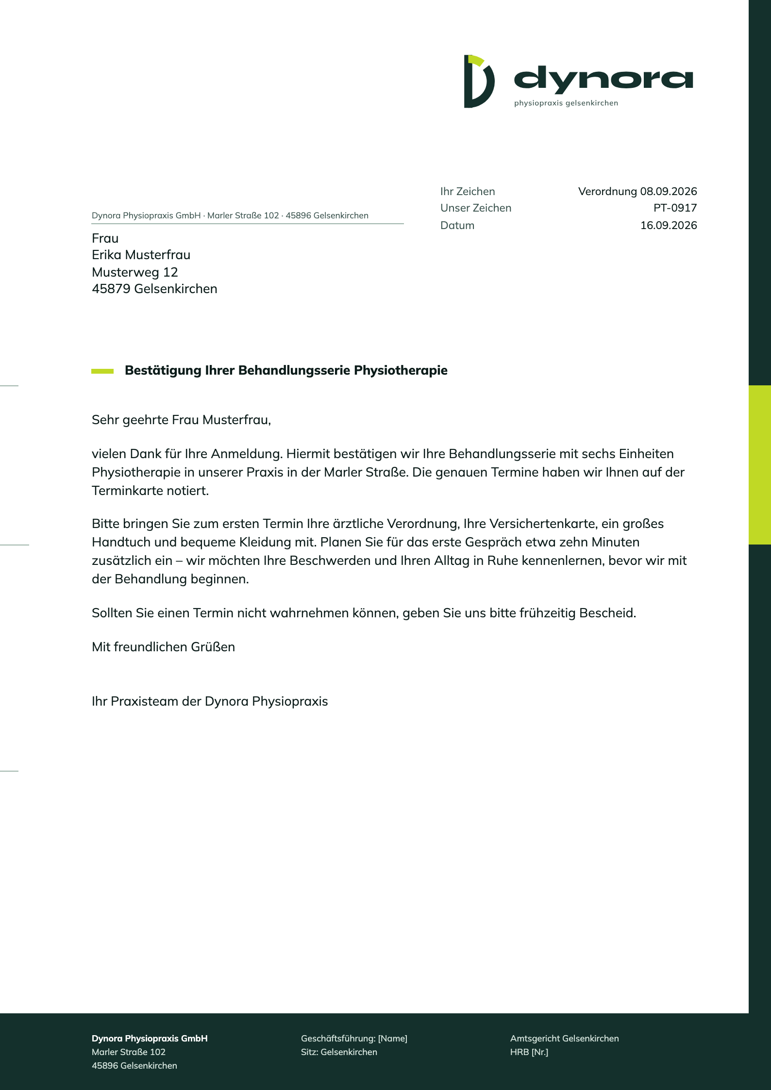 Briefbogen Konzept 3 Schwungmaß